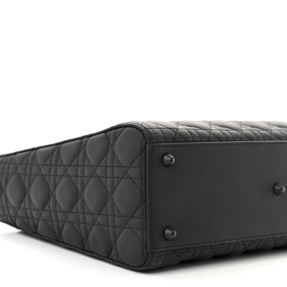 Christian Dior Ultra Matte Calfskin Cannage Large Lady Dior Black 9 of 12