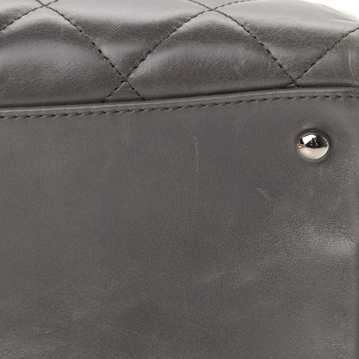Chanel Glazed Calfskin Quilted Large CC Delivery Tote Grey 10 of 15