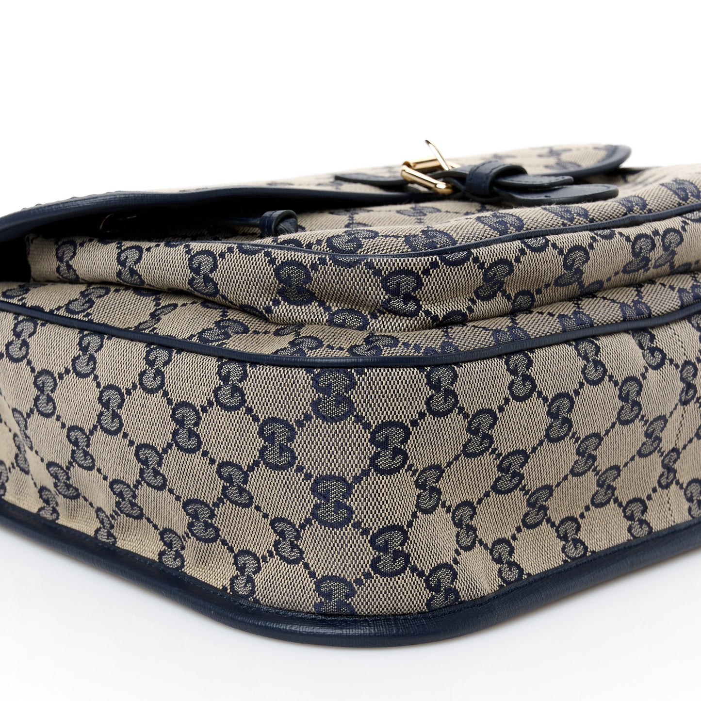 Monogram Web Childrens Messenger Bag Beige Blue