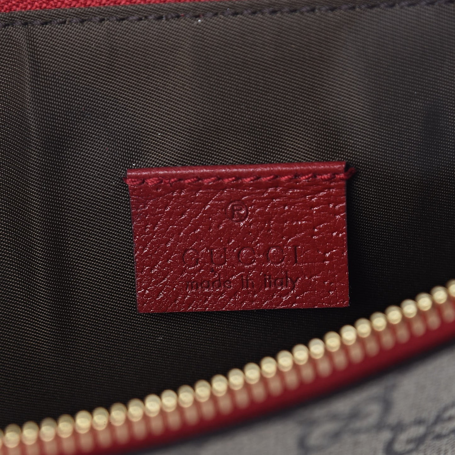 GG Supreme Monogram Tian Large Zip Pouch Beige Multicolor Red