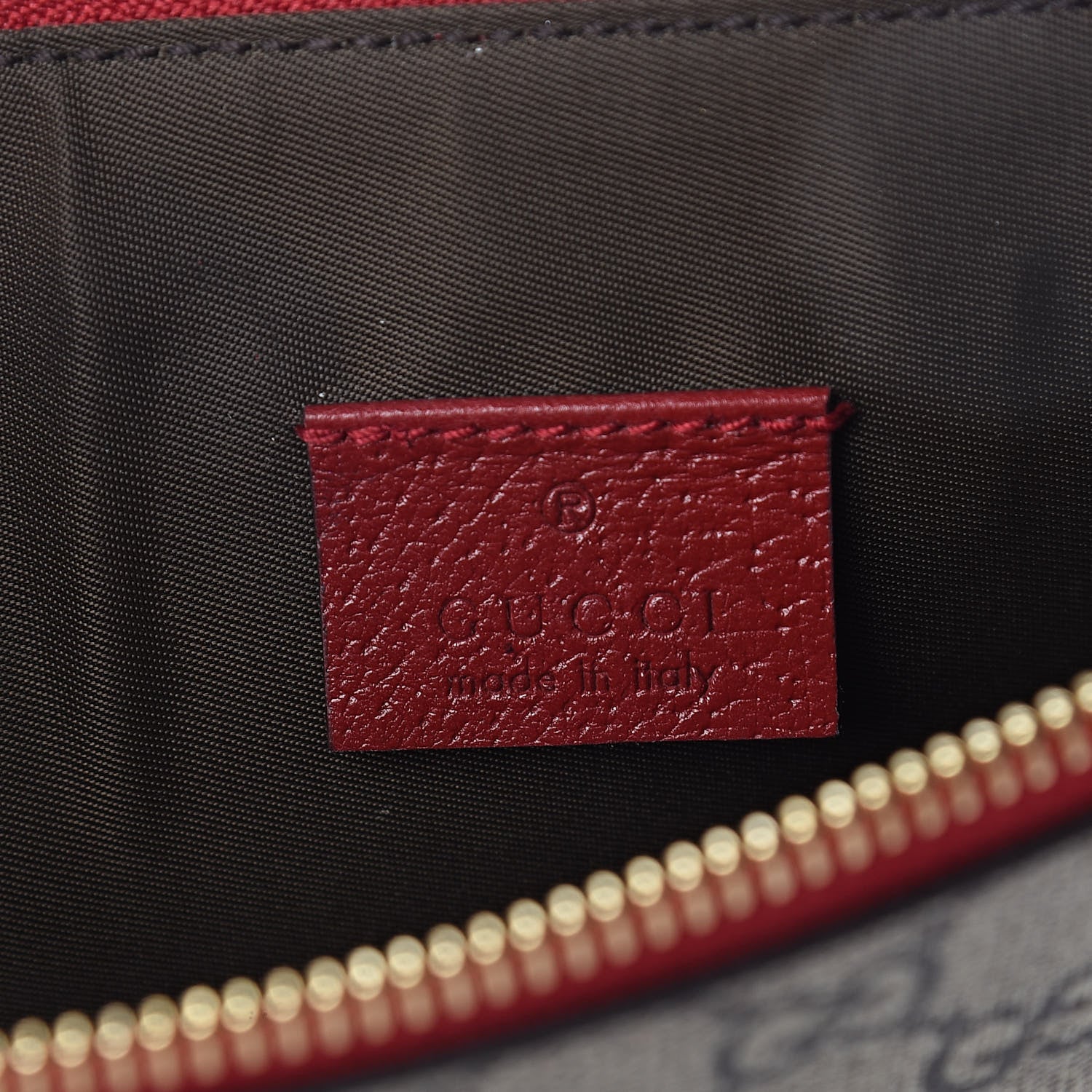 Gucci GG Supreme Monogram Tian Large Zip Pouch Beige Multicolor Red 6 of 8