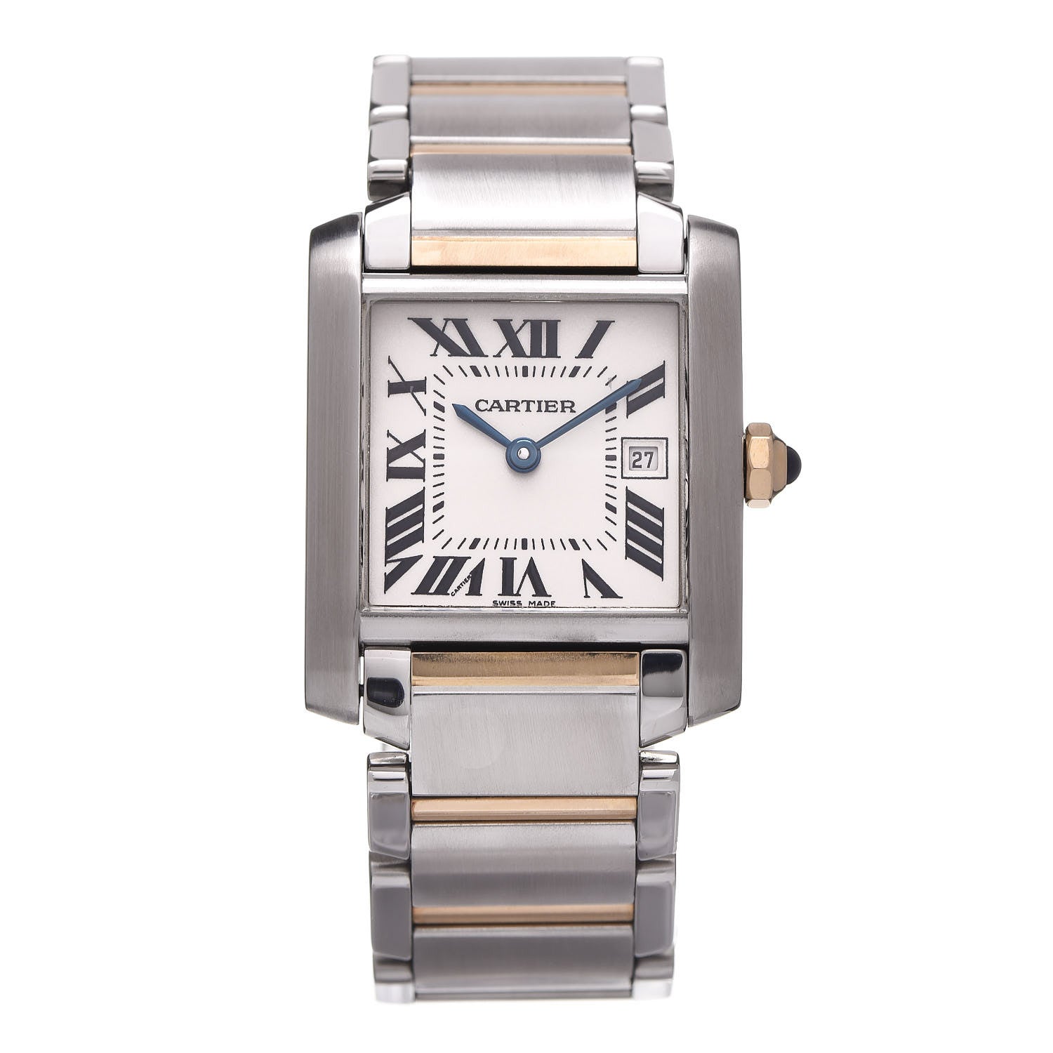 Cartier Stainless Steel 18K Yellow Gold 25mm Tank Francaise Quartz Watch 1 of 8