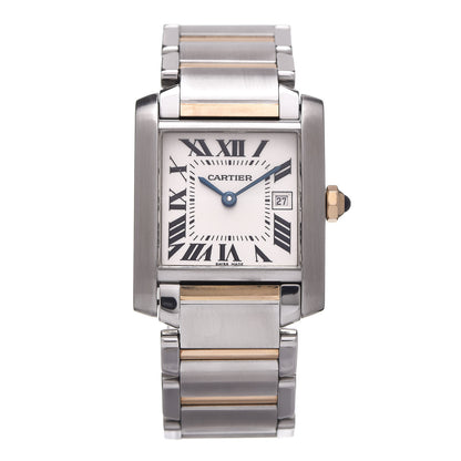 Cartier Stainless Steel 18K Yellow Gold 25mm Tank Francaise Quartz Watch 1 of 8