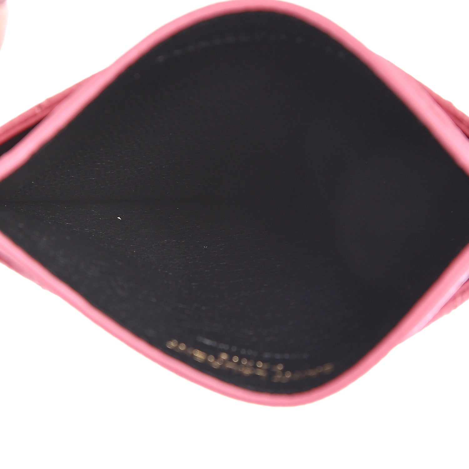 Saint Laurent Grain De Poudre Matelasse Chevron Monogram Credit Card Case Indian Pink 4 of 10