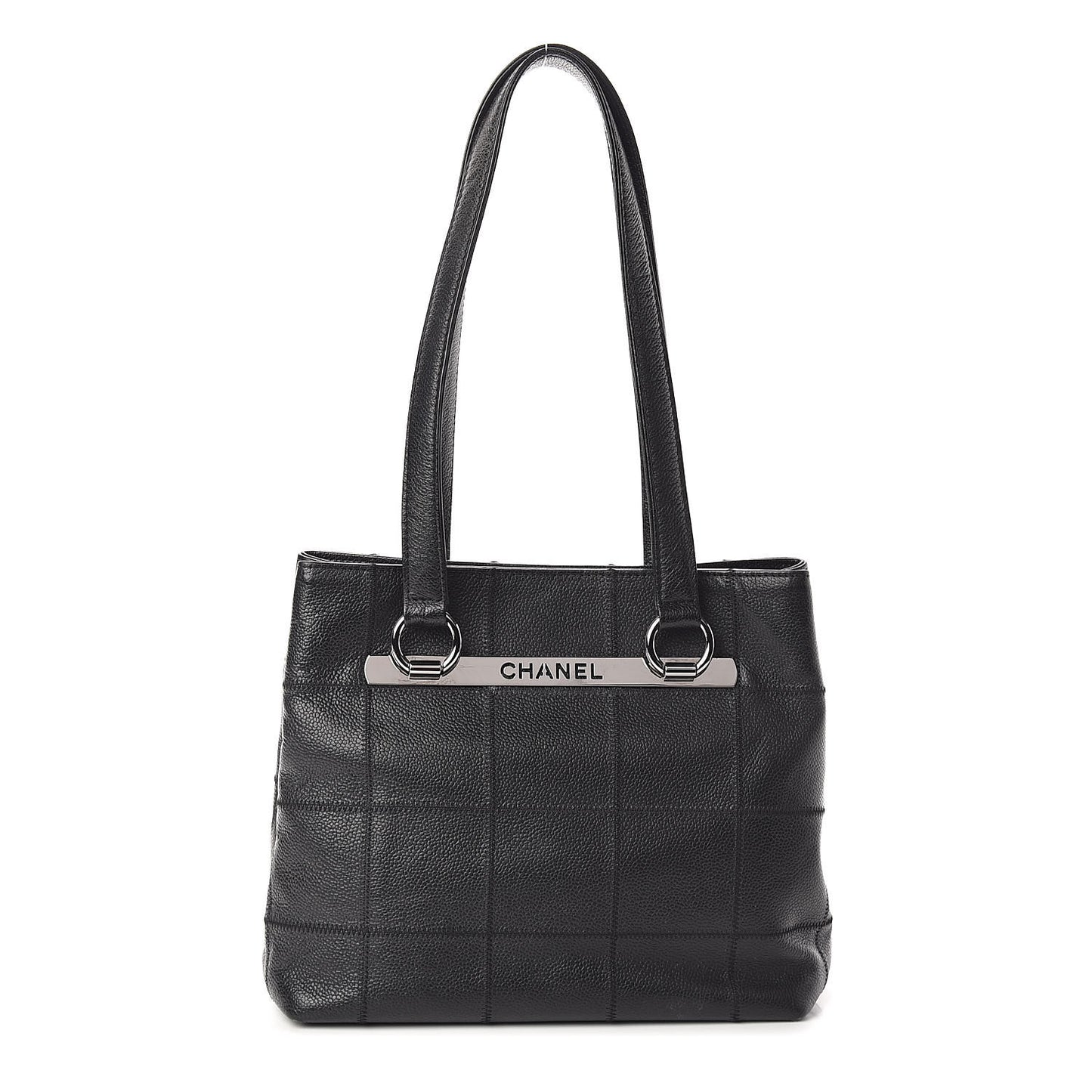 Caviar Square Stitched Tote Black