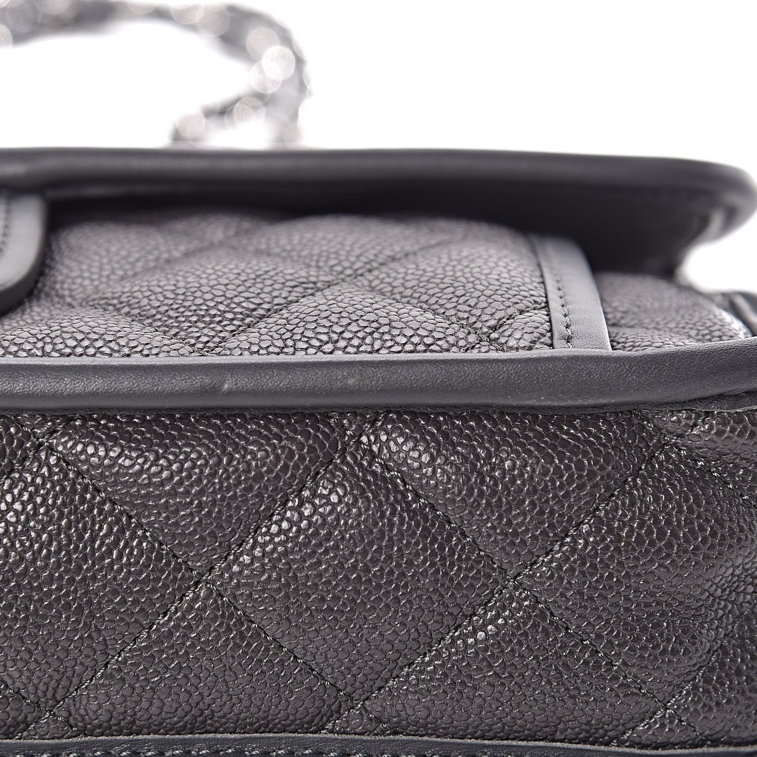 Chanel Caviar Quilted Large French Riviera Flap Dark Grey 13 of 14