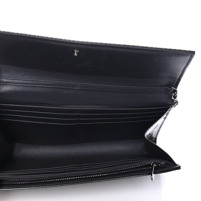 Christian Dior Metallic Patent Micro-Cannage Lady Dior Croisiere Chain Wallet Black 4 of 4