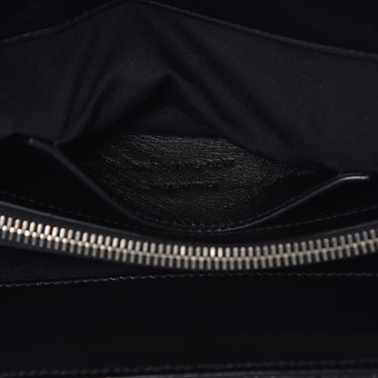 Saint Laurent Denim Mixed Matelasse Triquilt Large Monogram Envelope Satchel Black 9 of 9