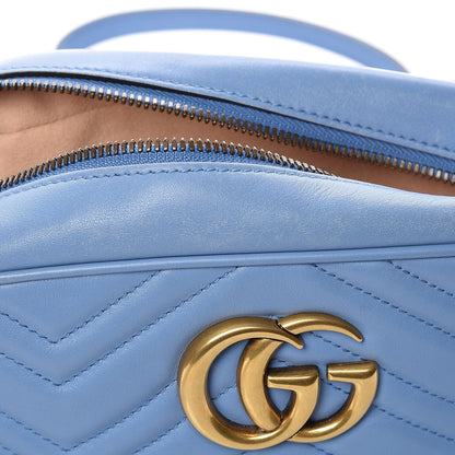 Gucci Calfskin Matelasse Small GG Marmont Chain Shoulder Bag Clear Sky Blue 8 of 19