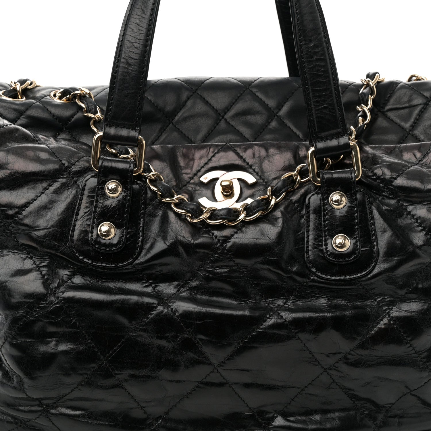 Chanel Glazed Calfskin Large Portobello Tote Black 8 of 11