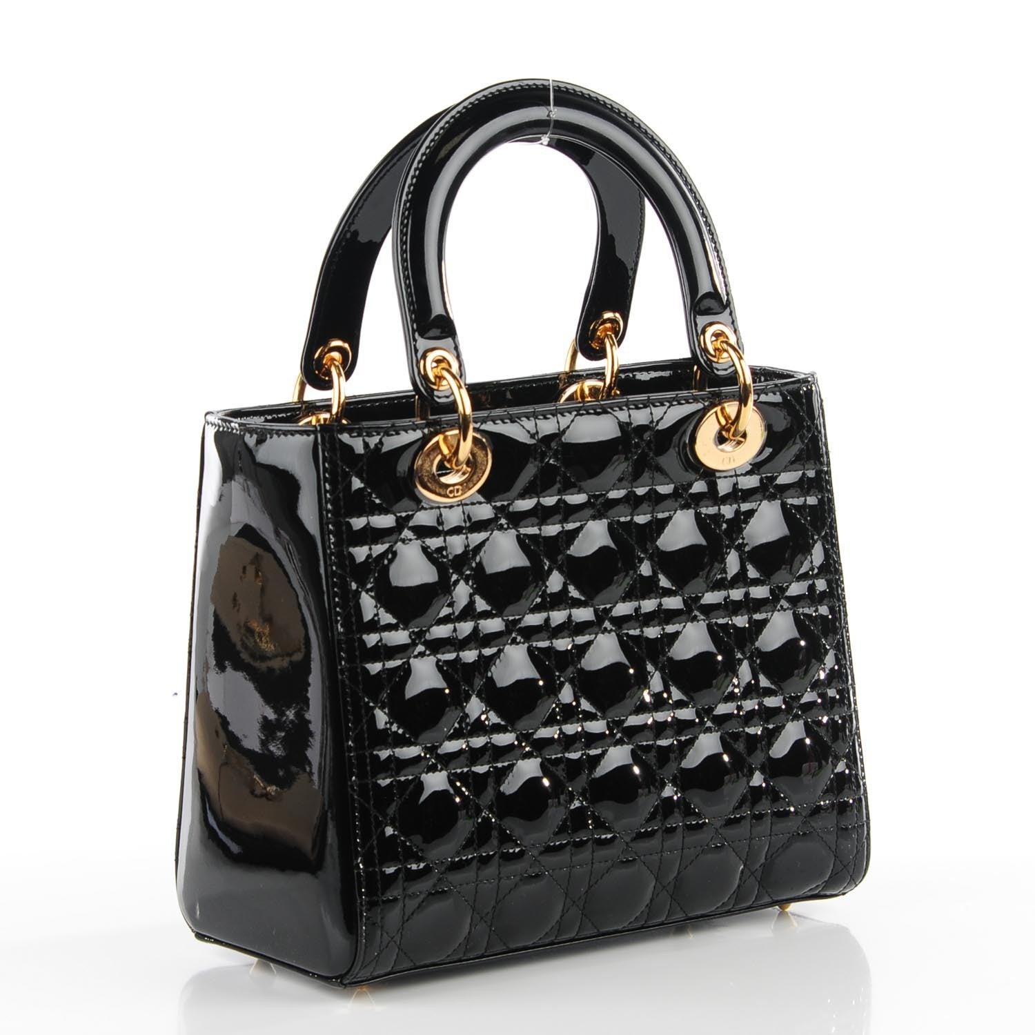 Christian Dior Patent Cannage Medium Lady Dior Black 3 of 9