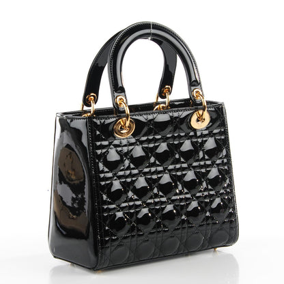 Christian Dior Patent Cannage Medium Lady Dior Black 3 of 9