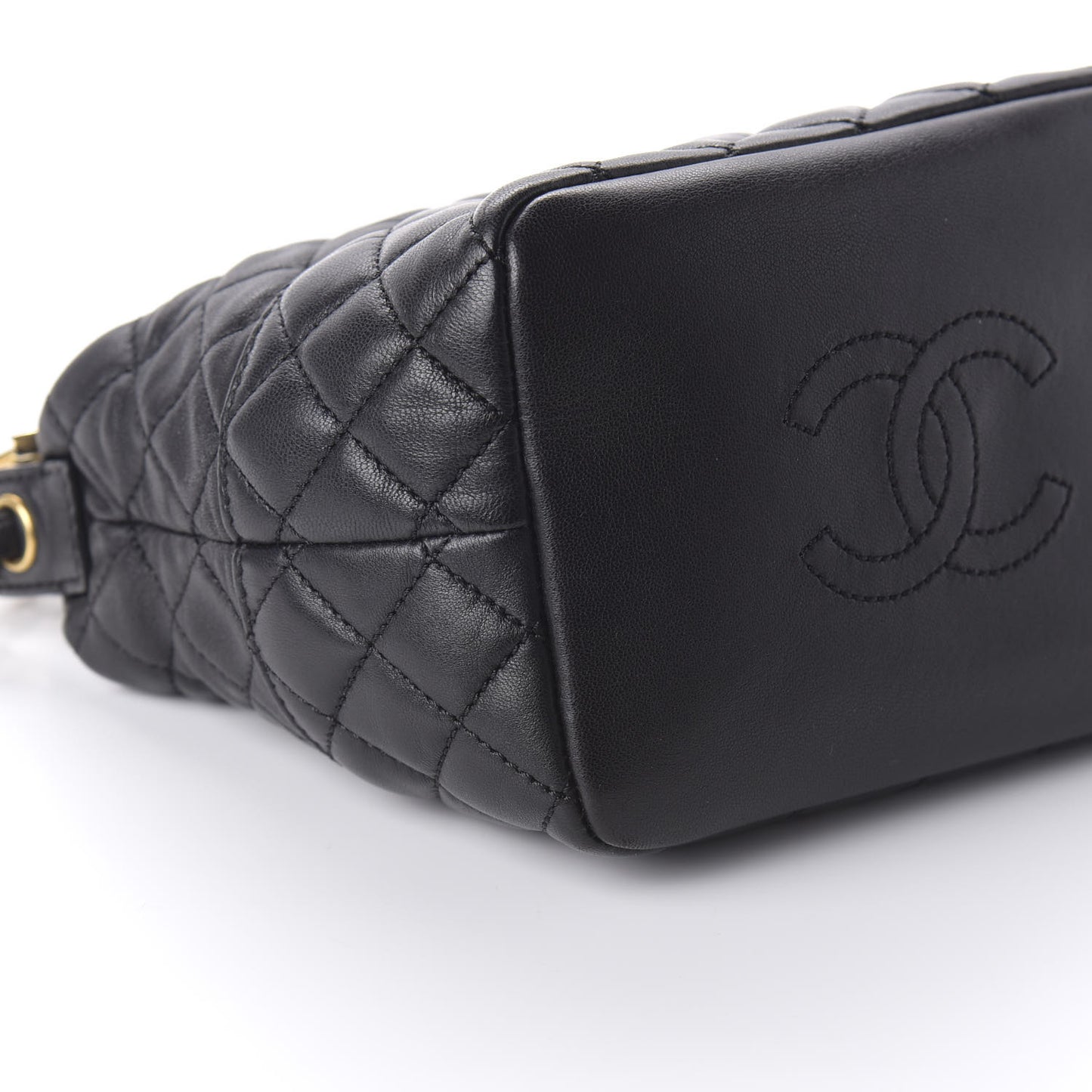 Lambskin Quilted Small Hobo Black