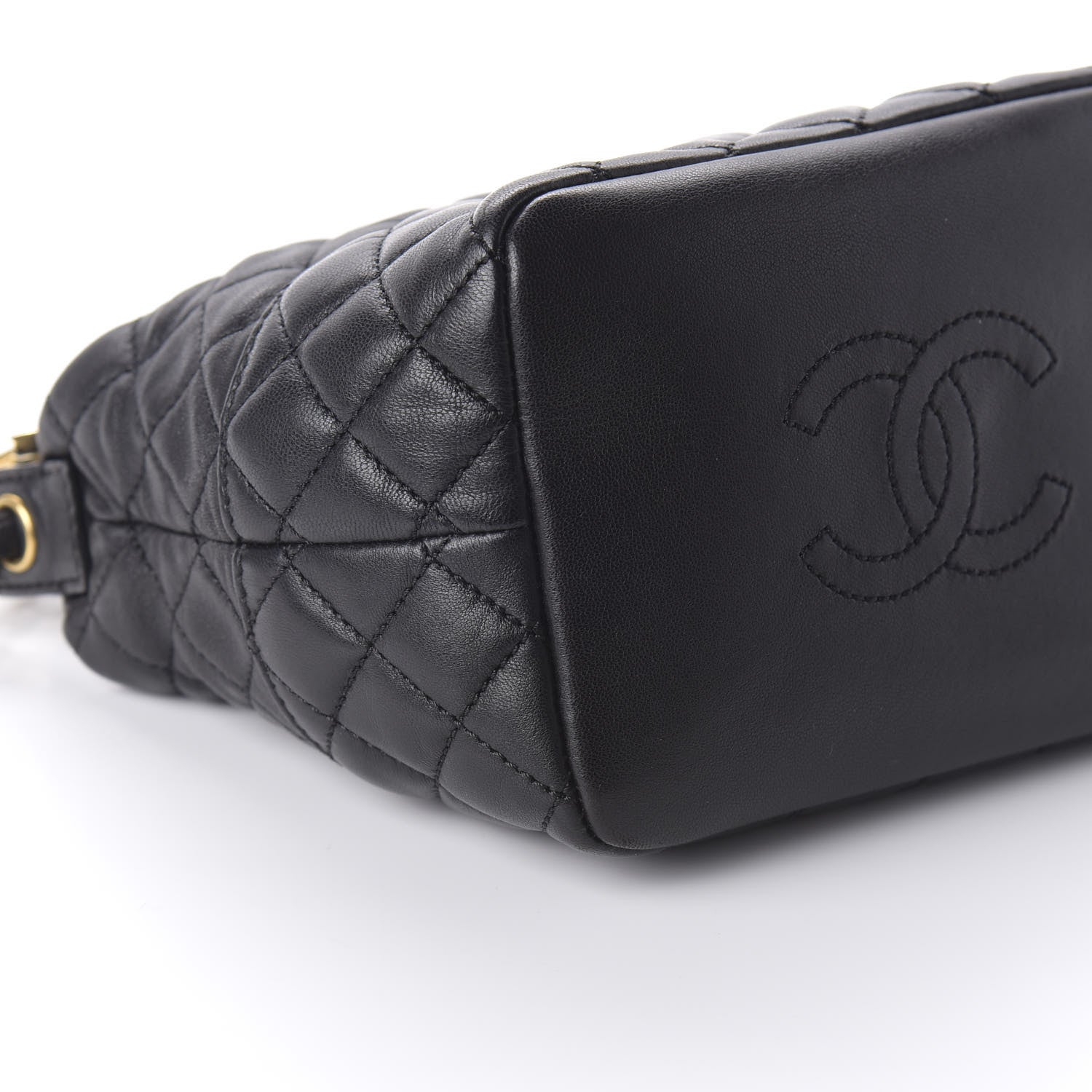 Chanel Lambskin Quilted Small Hobo Black 7 of 10