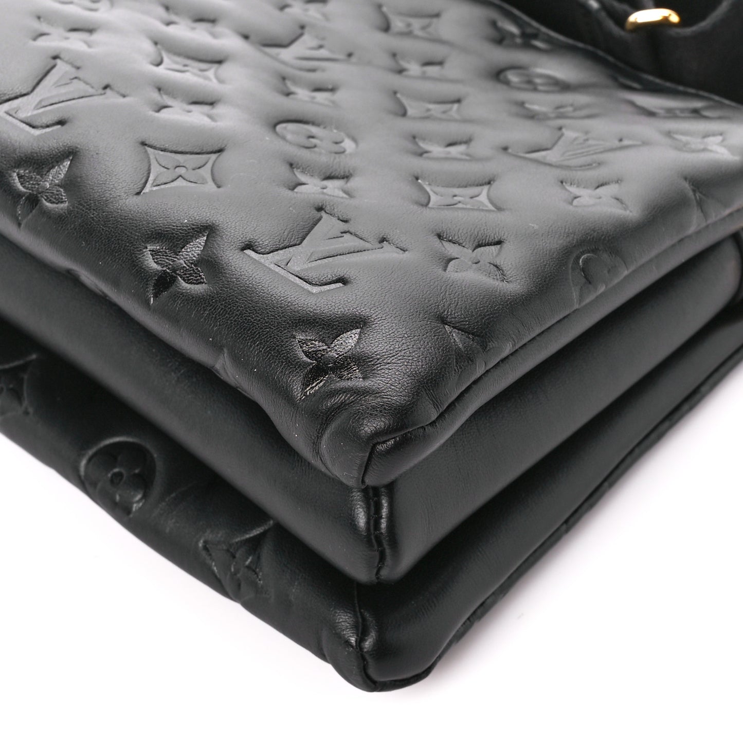Lambskin Embossed Monogram Coussin PM Black