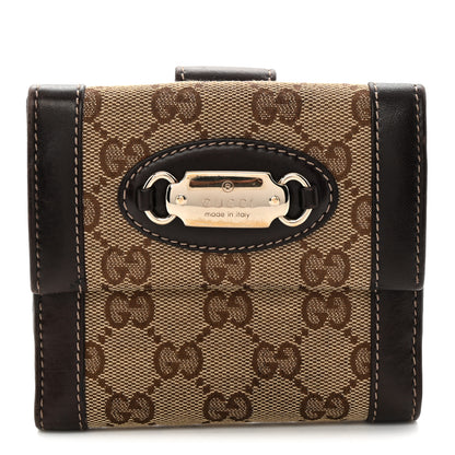 Gucci Monogram French Flap Wallet Dark Brown 1 of 12