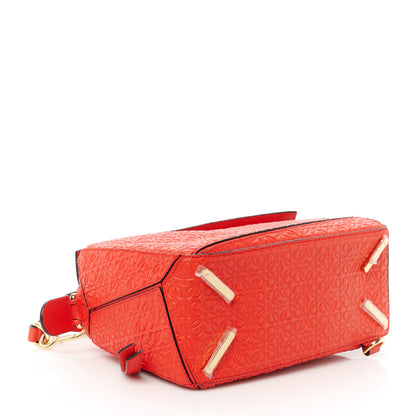 Loewe Calfskin Embossed Small Puzzle Bag Red 5 of 11