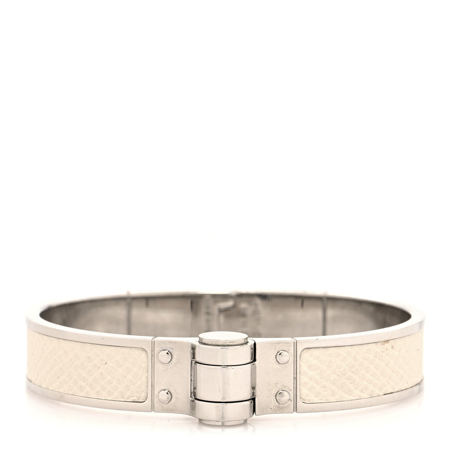 Epsom Charniere Uni Narrow Hinged Bracelet M White