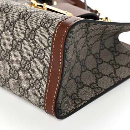 Gucci GG Supreme Monogram Calfskin Small Padlock Tote Beige Ebony Tuscany 11 of 12