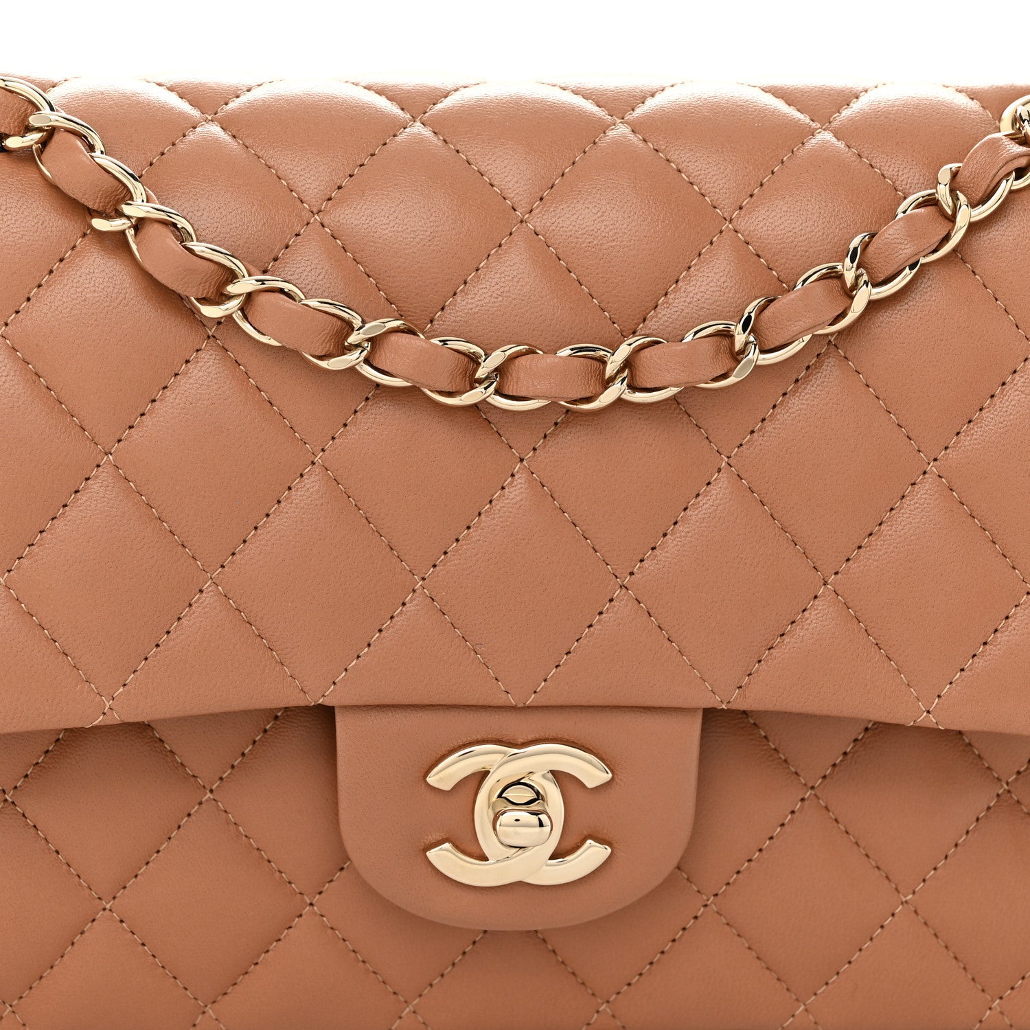 Chanel Lambskin Quilted Medium Double Flap Brown 8 of 10