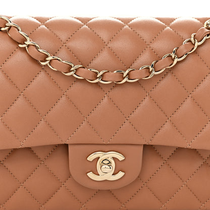 Chanel Lambskin Quilted Medium Double Flap Brown 8 of 10