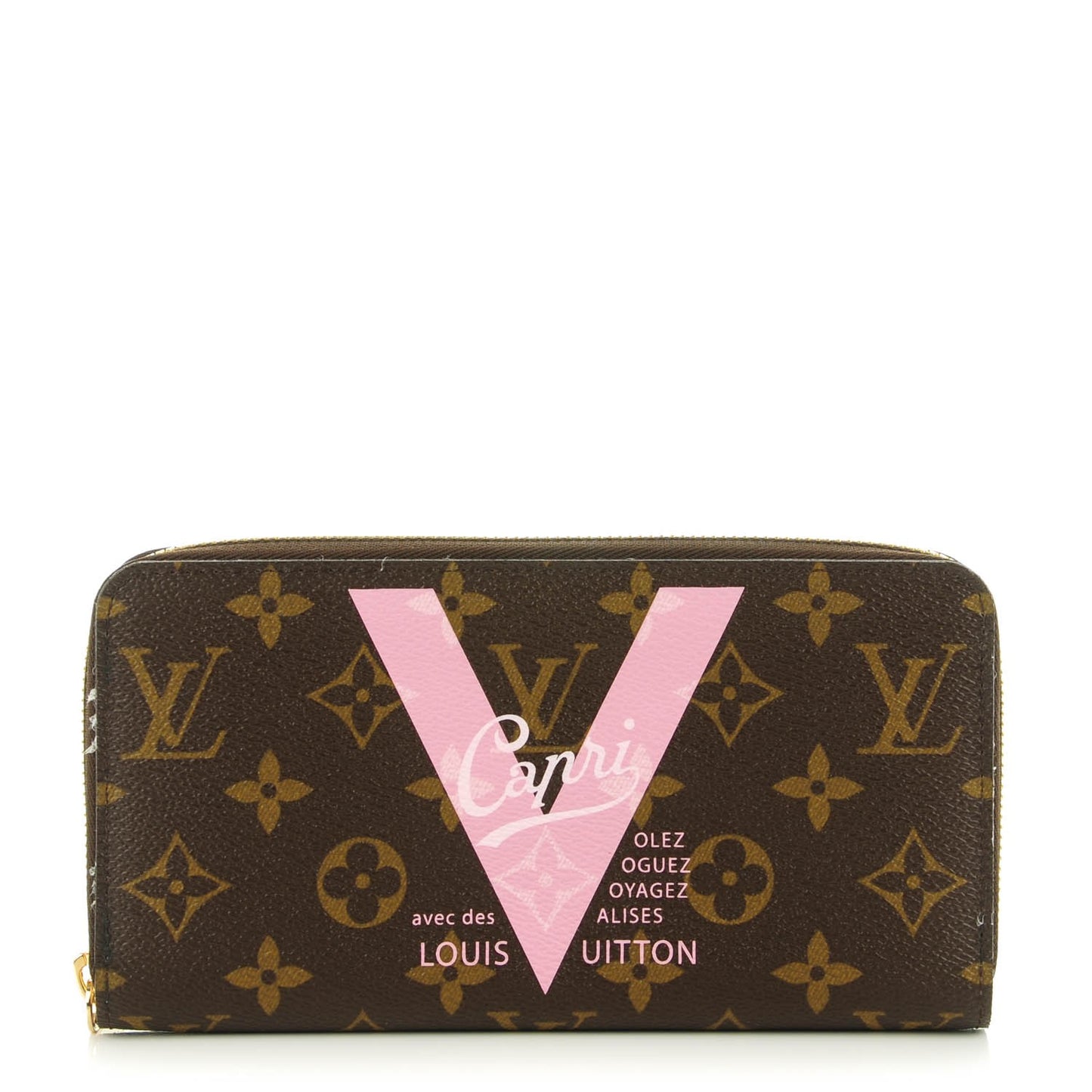 Monogram Capri V Zippy Wallet Rose Ballerine