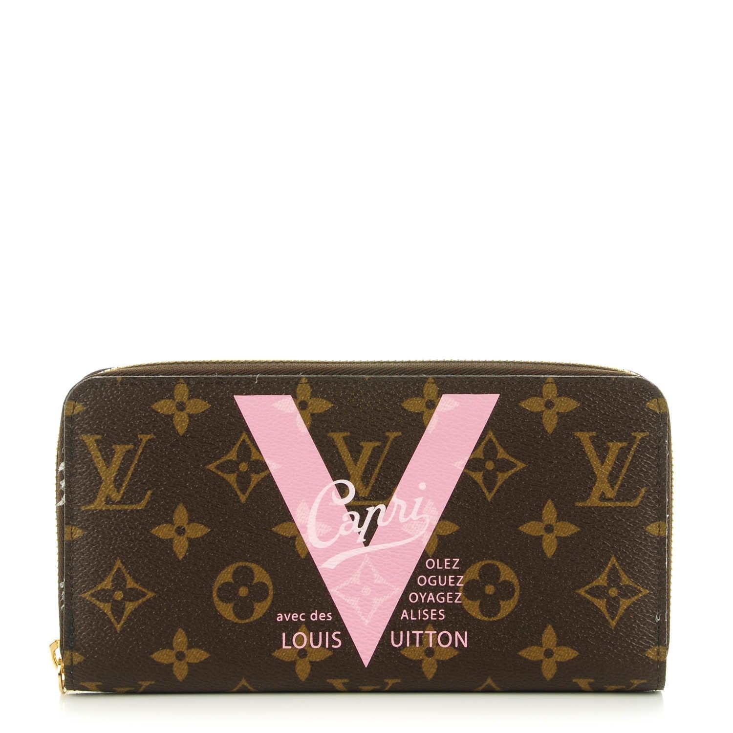 Louis Vuitton Monogram Capri V Zippy Wallet Rose Ballerine 1 of 7