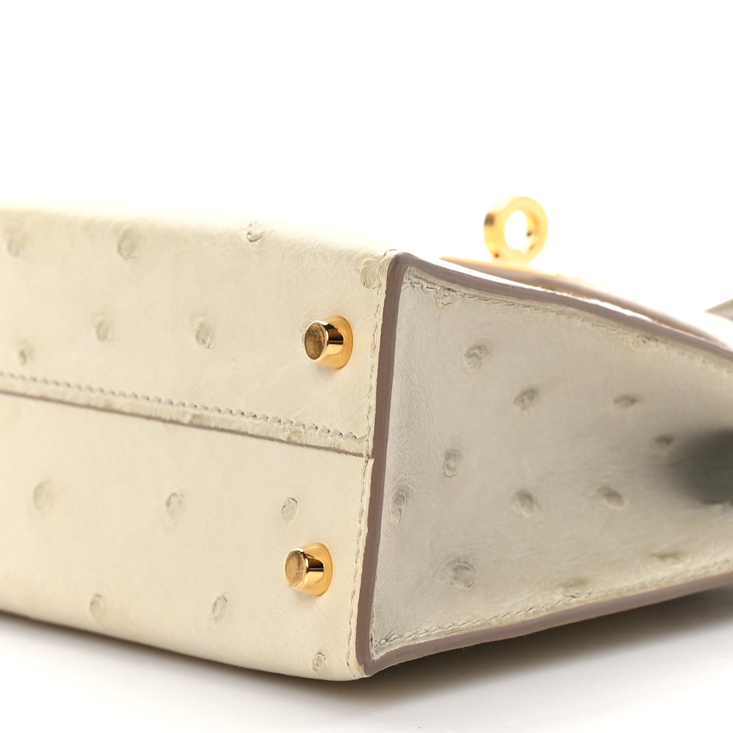 Ostrich Horseshoe Kelly Sellier Mini 20 Parchemin