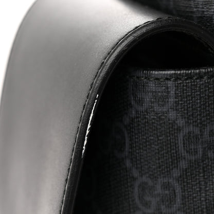Gucci Soft GG Supreme Monogram Appia Calfskin Web Double Buckle Backpack Black 12 of 12