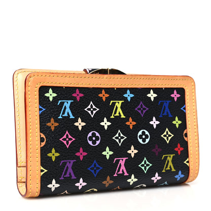 Louis Vuitton Monogram Multicolor French Purse Wallet Black 3 of 8