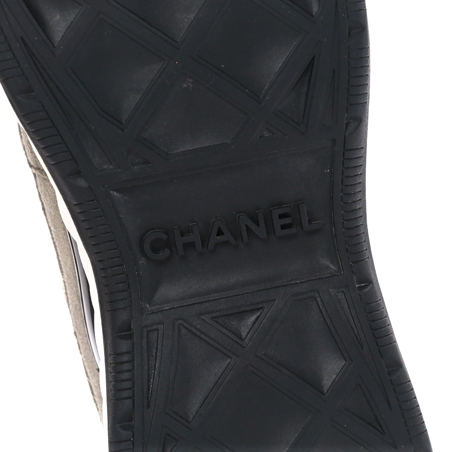 Chanel Fabric Suede CC Sneakers 38 White Light Grey Pink 6 of 9
