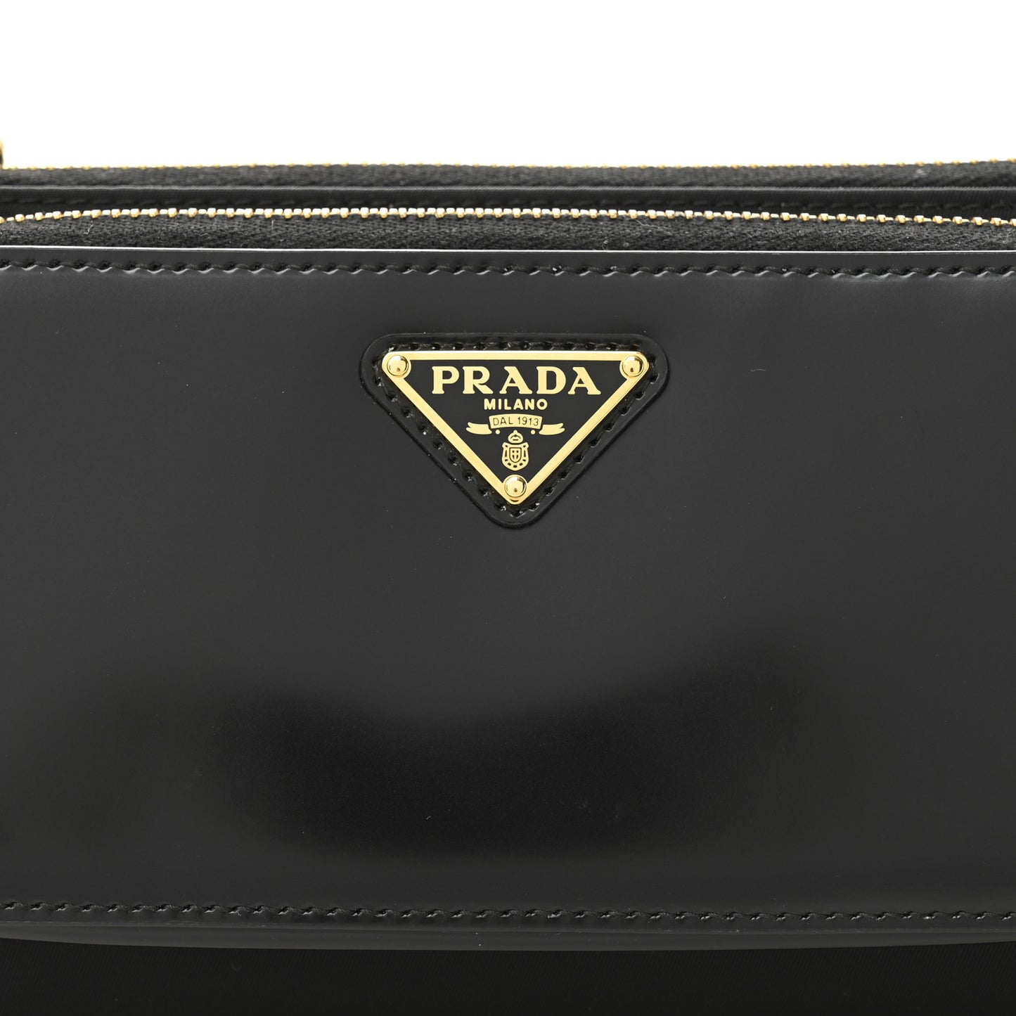 Re-Nylon Tessuto Brushed Calfskin Crossbody Wallet Black