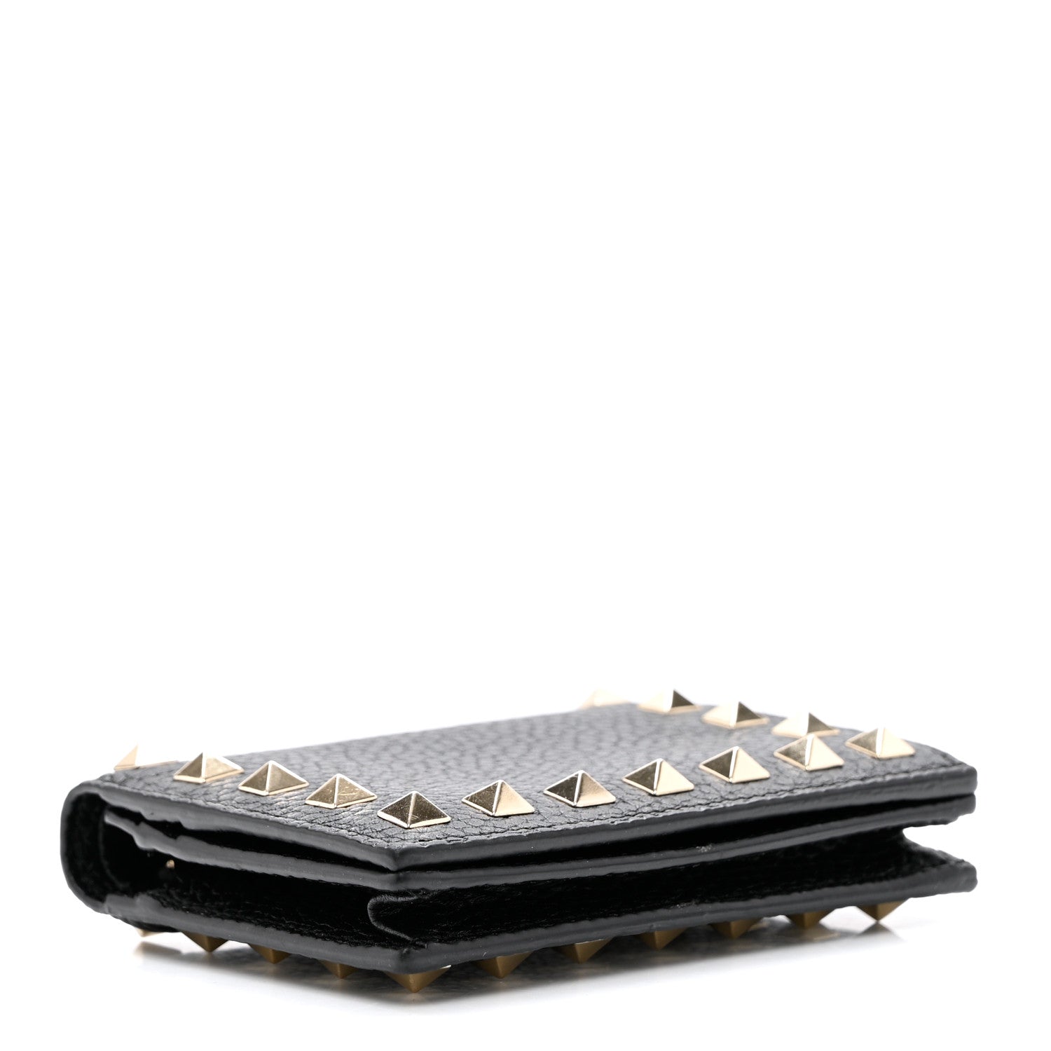 Valentino Garavani Calfskin Rockstud Bi-Fold Card Holder Black 4 of 6