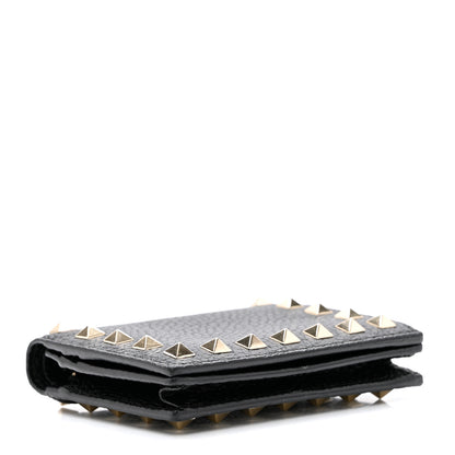 Valentino Garavani Calfskin Rockstud Bi-Fold Card Holder Black 4 of 6
