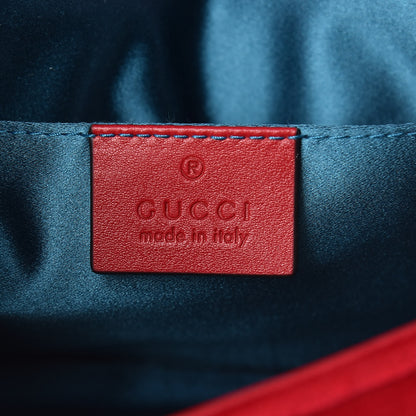 Gucci Velvet Matelasse Mini GG Marmont Shoulder Bag Hibiscus Red 8 of 10