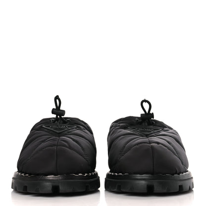 Prada Re-Nylon Piuma Triangle Logo Padded Drawcord Rush 20mm Slippers 39.5 Black 2 of 9