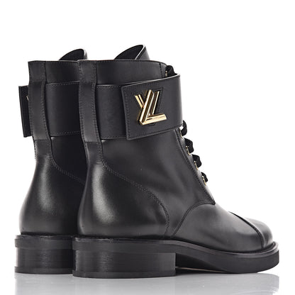 Louis Vuitton Calfskin Wonderland Ranger Boots 36 Black 4 of 10