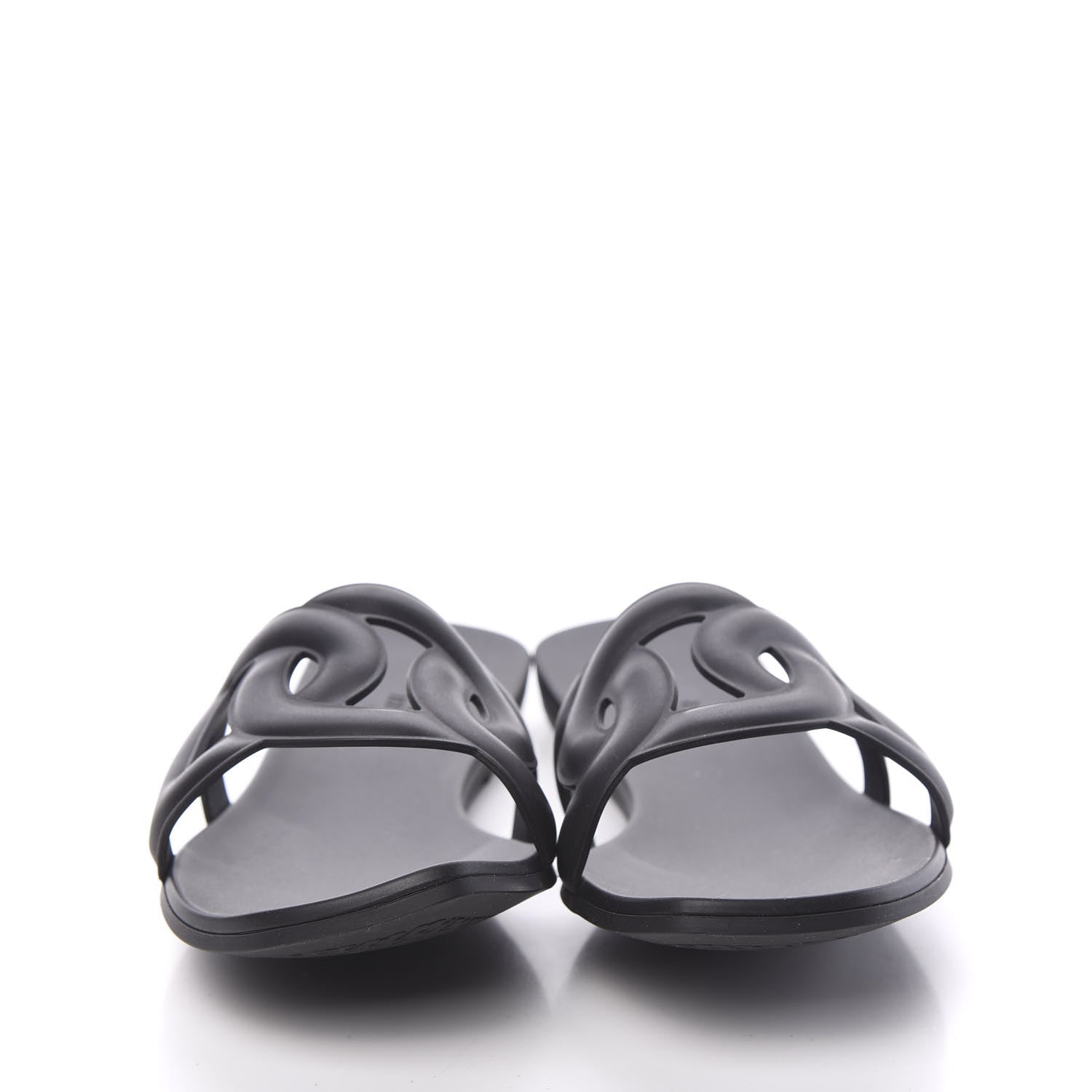Hermes Rubber Aloha Sandals 40 Black 2 of 7