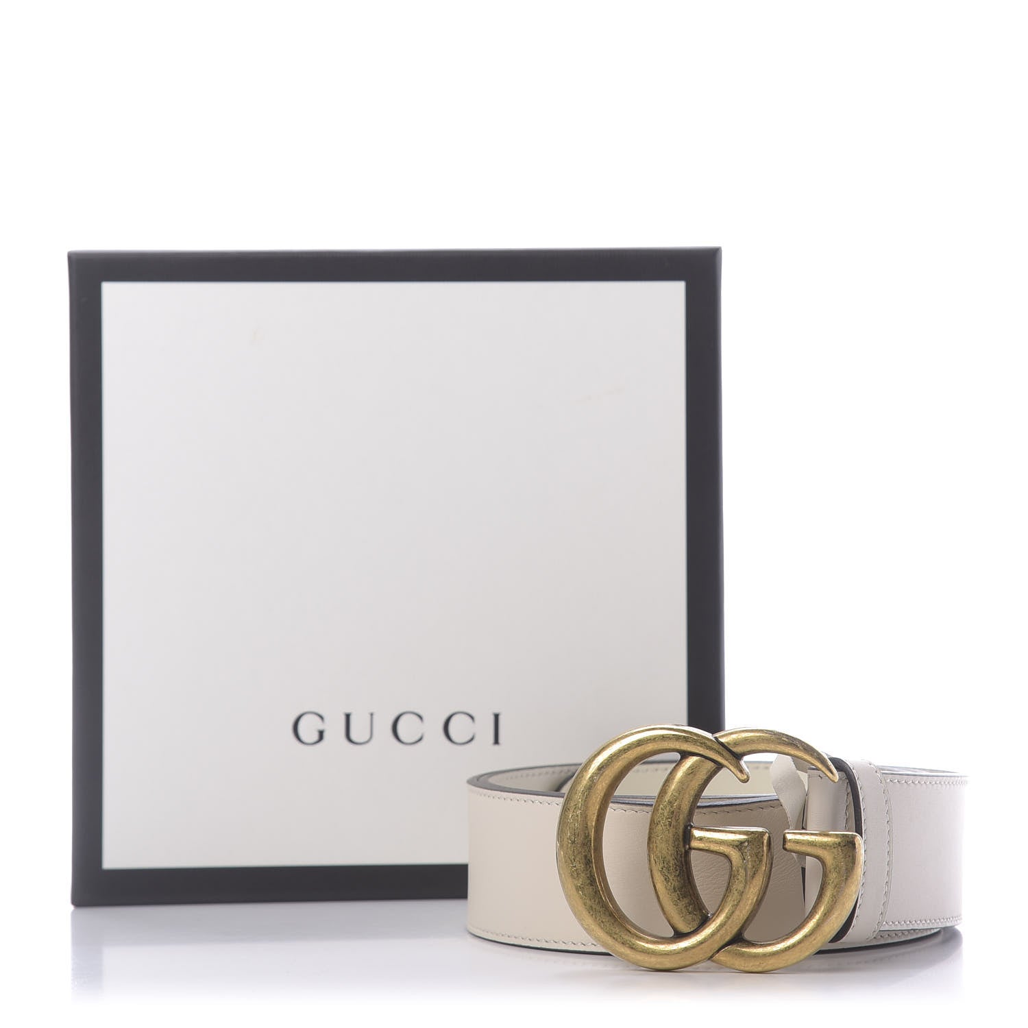 Gucci Calfskin Double G 40mm Belt 85 34 Mystic White 8 of 8