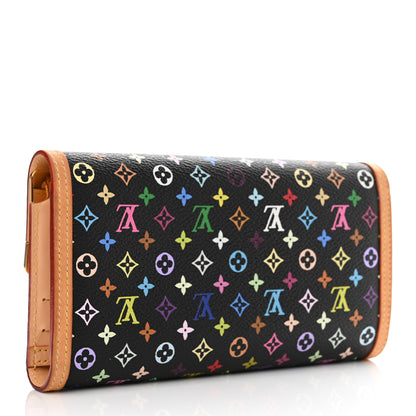 Louis Vuitton Monogram Multicolor Porte Tresor International Wallet Black 3 of 8