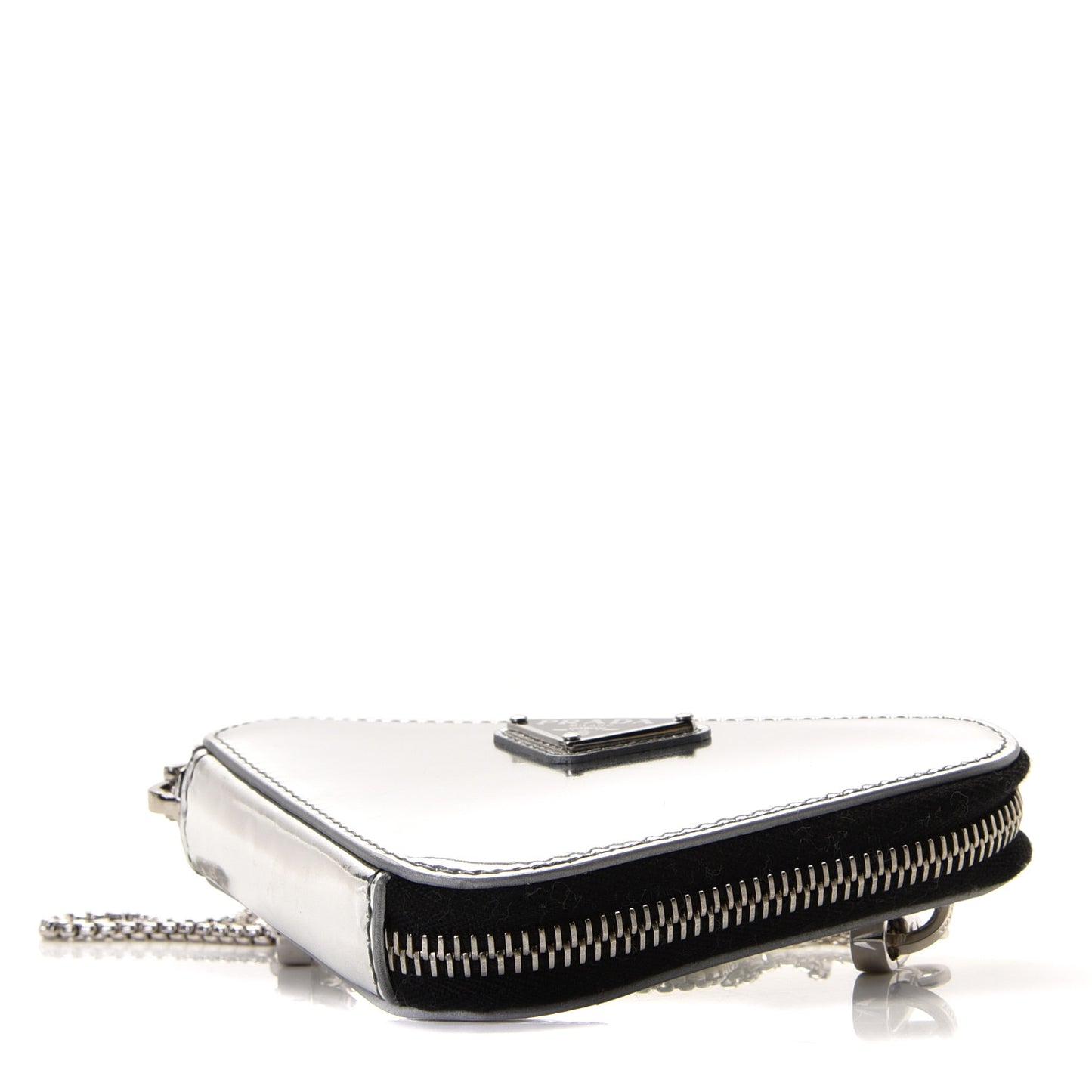 Spazzolato Mini Triangle Chain Crossbody Pouch Argento