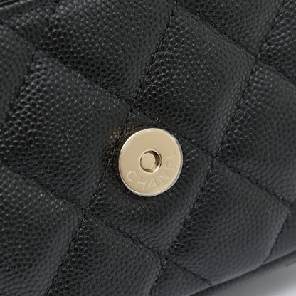 Chanel Caviar Quilted Flap Phone Holder With Chain Black 10 of 13