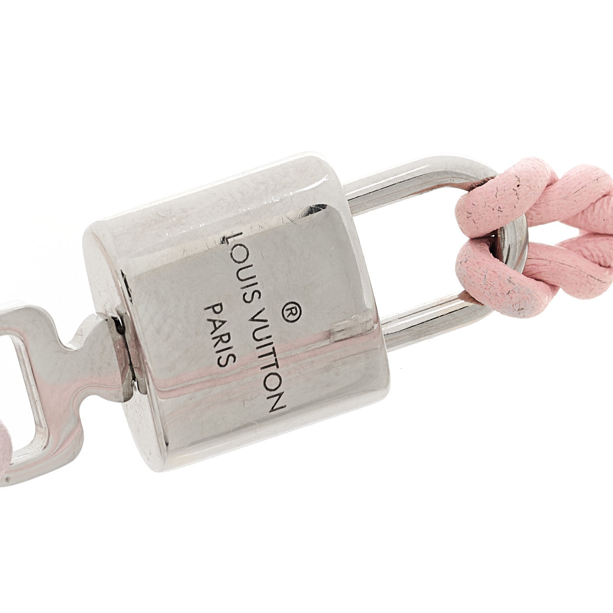 Calfskin LV Padlock Bracelet Pink