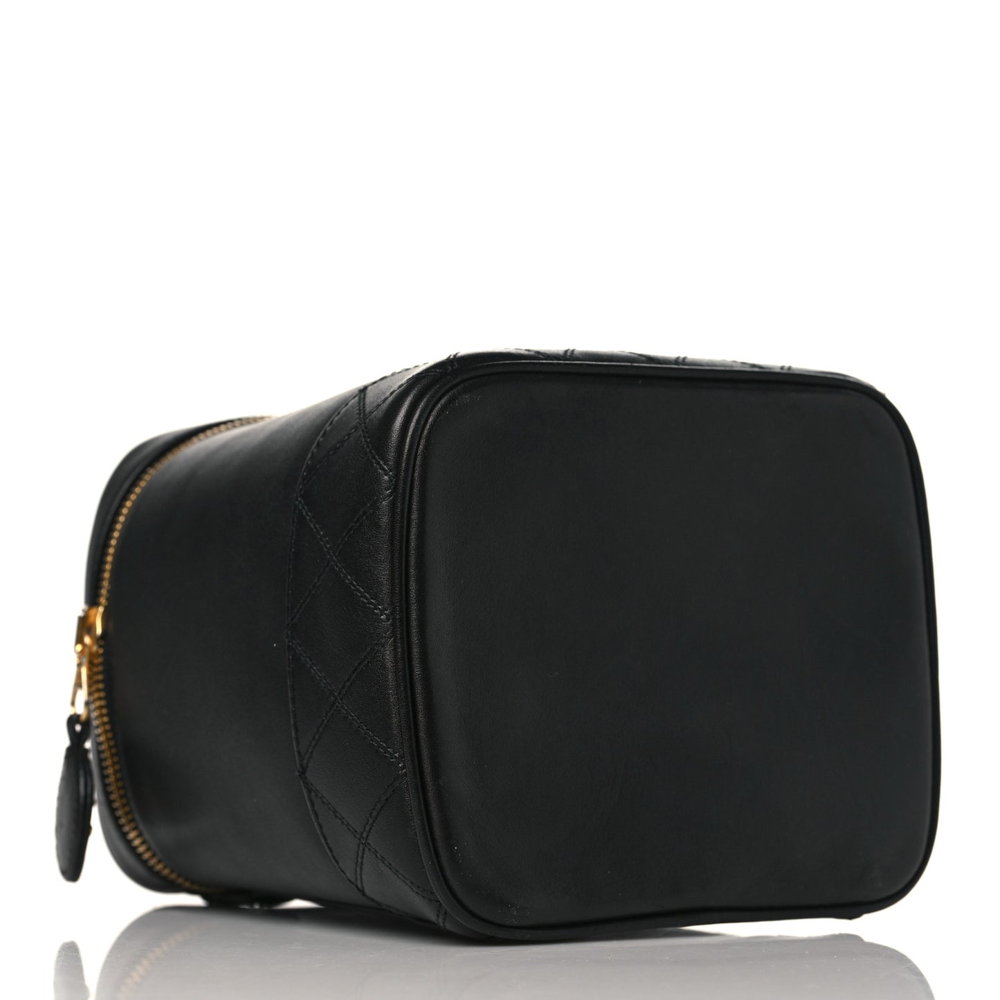 Lambskin Vanity Cosmetic Case Black