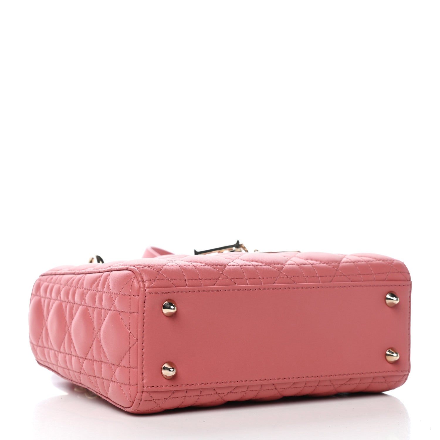 Christian Dior Lambskin Cannage Small Lucky Badges My Lady Dior Coral 4 of 10