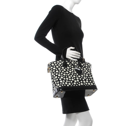Louis Vuitton Vernis Kusama Infinity Dots Lockit MM Black 2 of 7