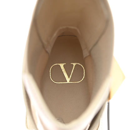 Valentino Garavani Calfskin One Stud Beatle 45mm Boots 37 Light Ivory 7 of 13