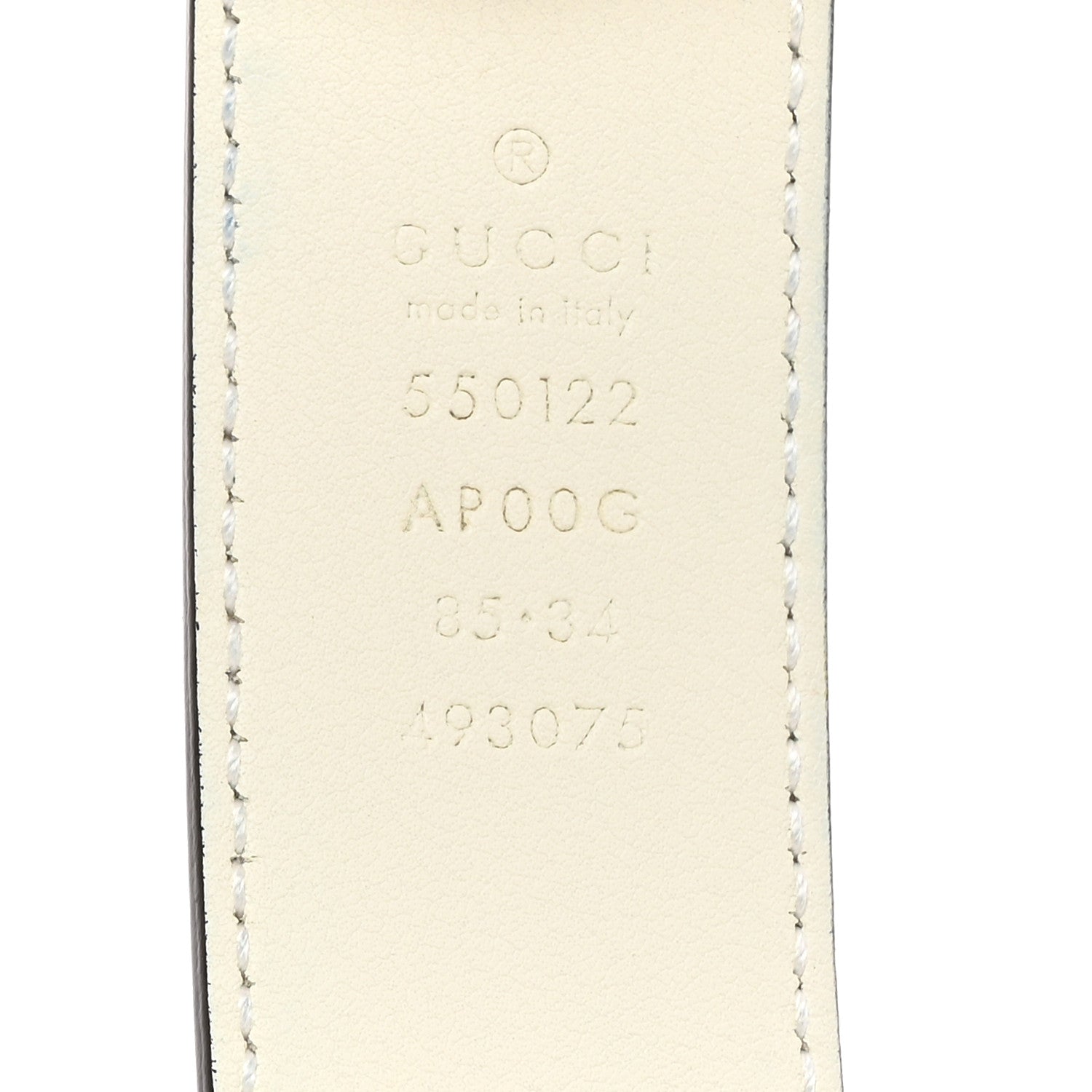 Gucci Calfskin Trapuntata Zumi 30mm Belt 85 34 White 5 of 9