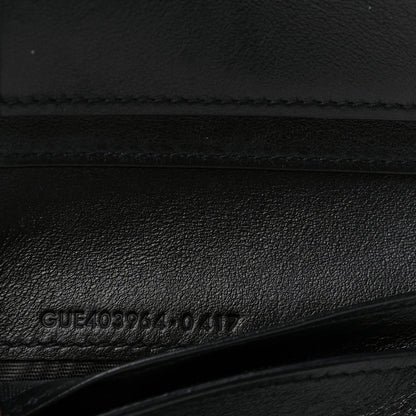 Saint Laurent Calfskin Crocodile Embossed Monogram Compact Wallet Black 7 of 10