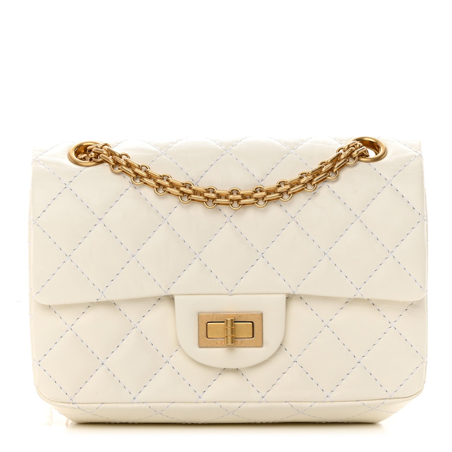 Chanel Aged Calfskin Quilted 2.55 Reissue Mini Flap White 1 of 14